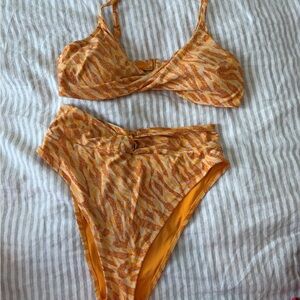 Aerie Orange and Yellow Bikini Set